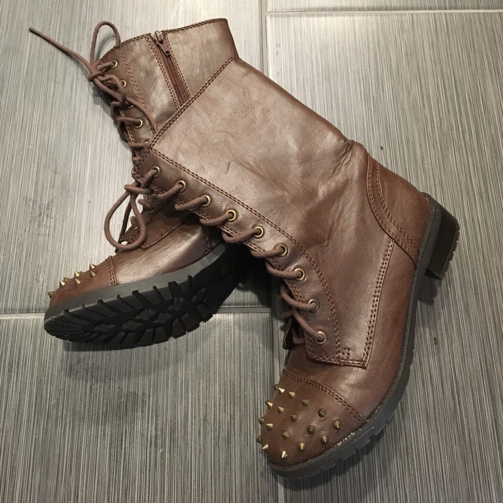 Spiked combat boots